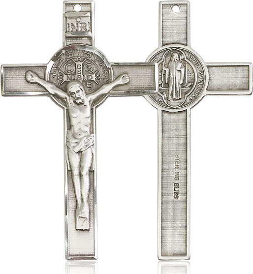 Sterling Silver Saint Benedict Crucifix Medal