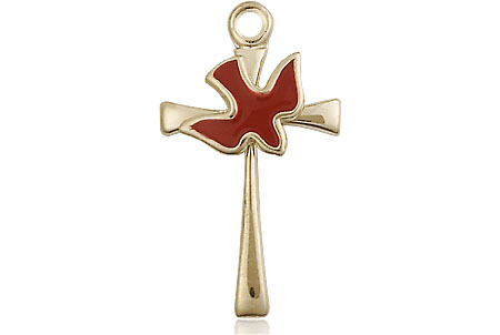 14kt Gold Filled Cross / Holy Spirit Medal