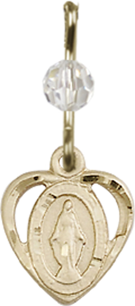 14kt Gold Filled Miraculous Medal with a Crystal bead