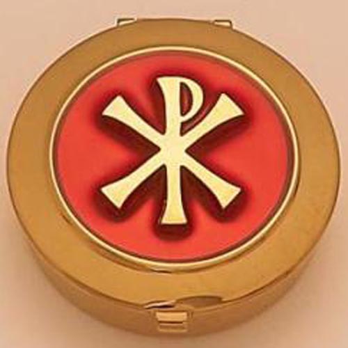 Pyx With Chi-Rho Cross-Red
