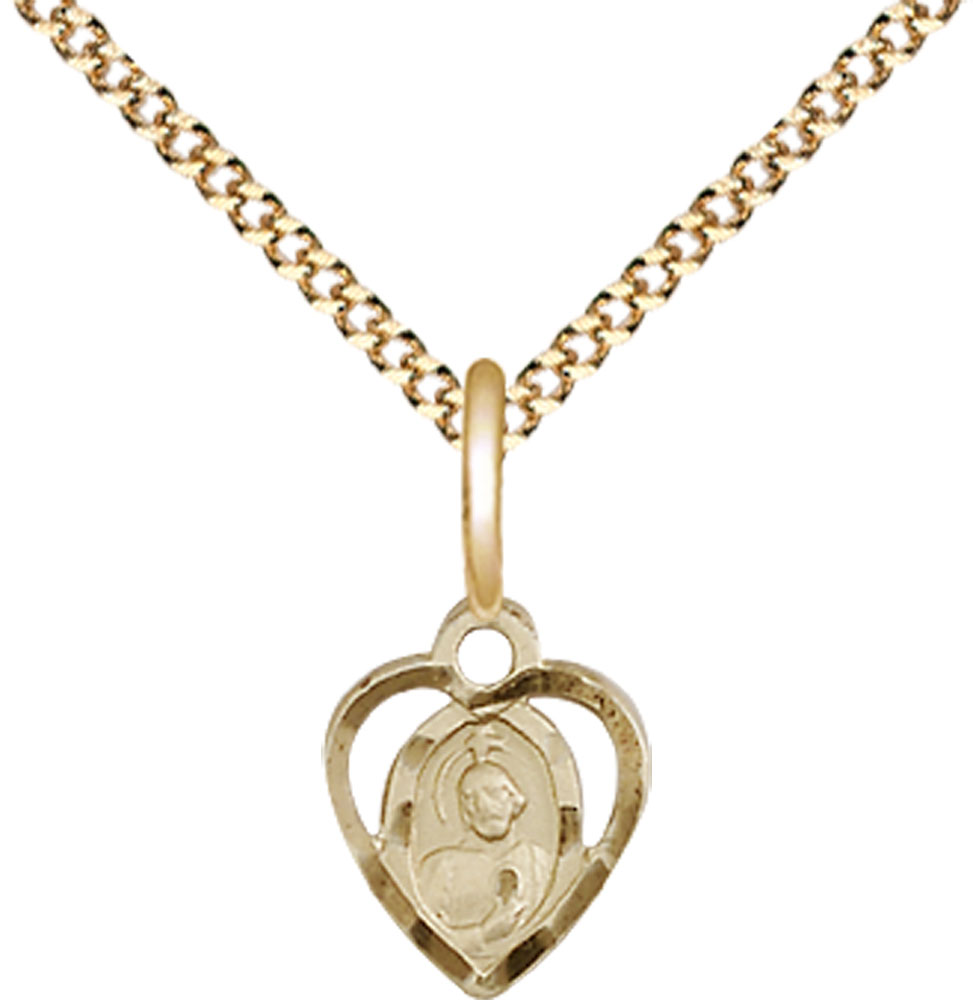 14kt Gold Filled Saint Jude Pendant on a 18 inch Gold Plate Light Curb chain