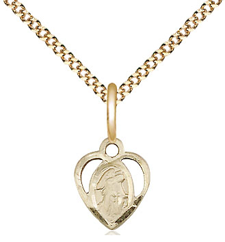 14kt Gold Filled Guardian Angel Pendant on a 18 inch Gold Plate Light Curb chain