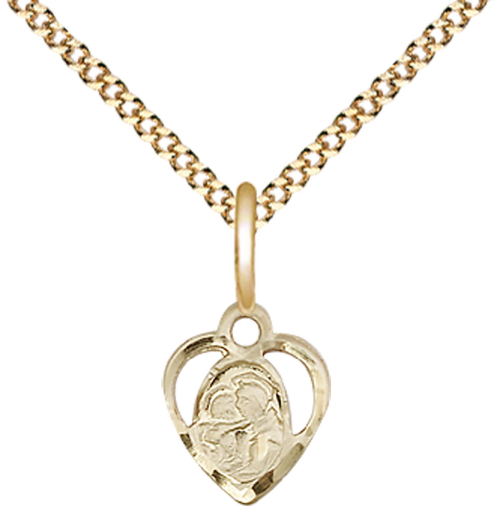 14kt Gold Filled Saint Anthony of Padua Pendant on a 18 inch Gold Plate Light Curb chain