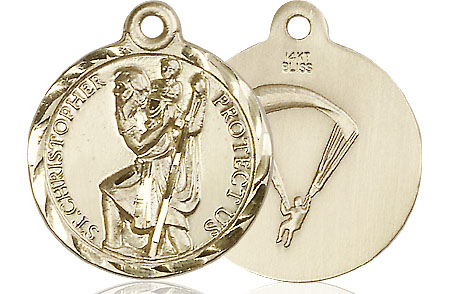 14kt Gold Saint Christopher Paratrooper Medal