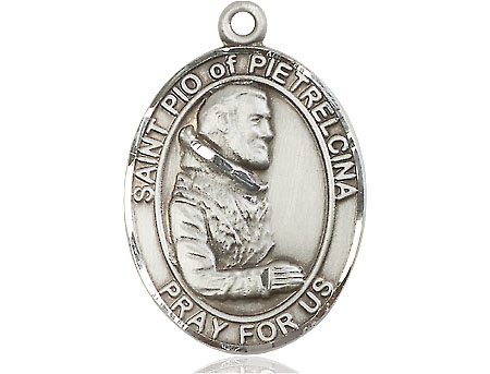 Sterling Silver Saint Pio of Pietrelcina Medal