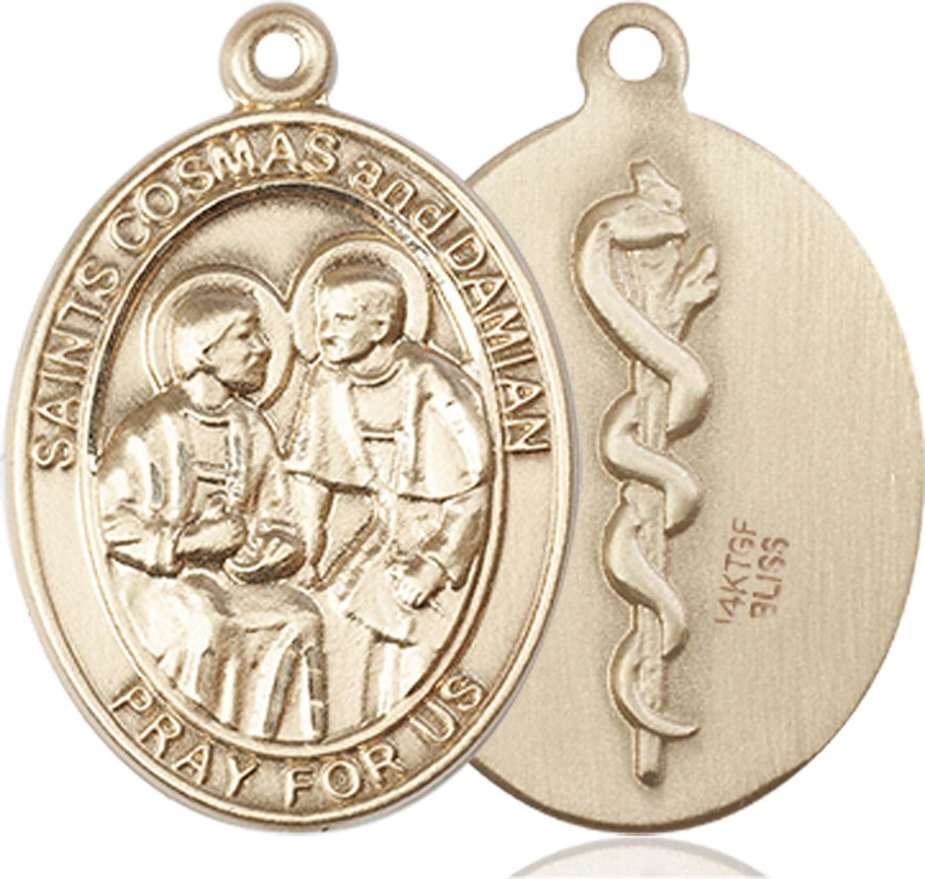 14kt Gold Filled Saints Cosmas &amp; Damian Doctors Medal