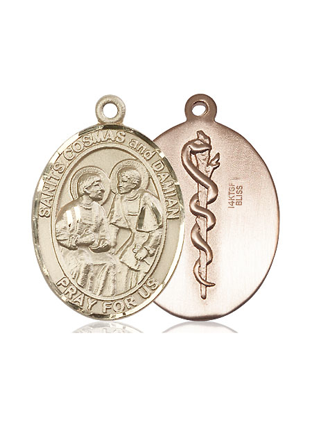 14kt Gold Filled Saints Cosmas &amp; Damian Doctors Medal