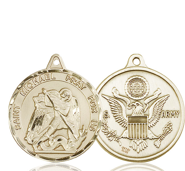 14kt Gold Saint Michael Army Medal