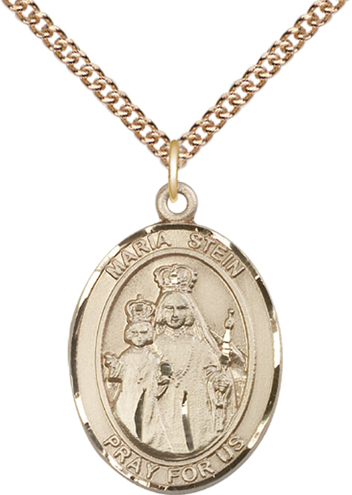 14kt Gold Filled Maria Stein Pendant on a 24 inch Gold Filled Heavy Curb chain