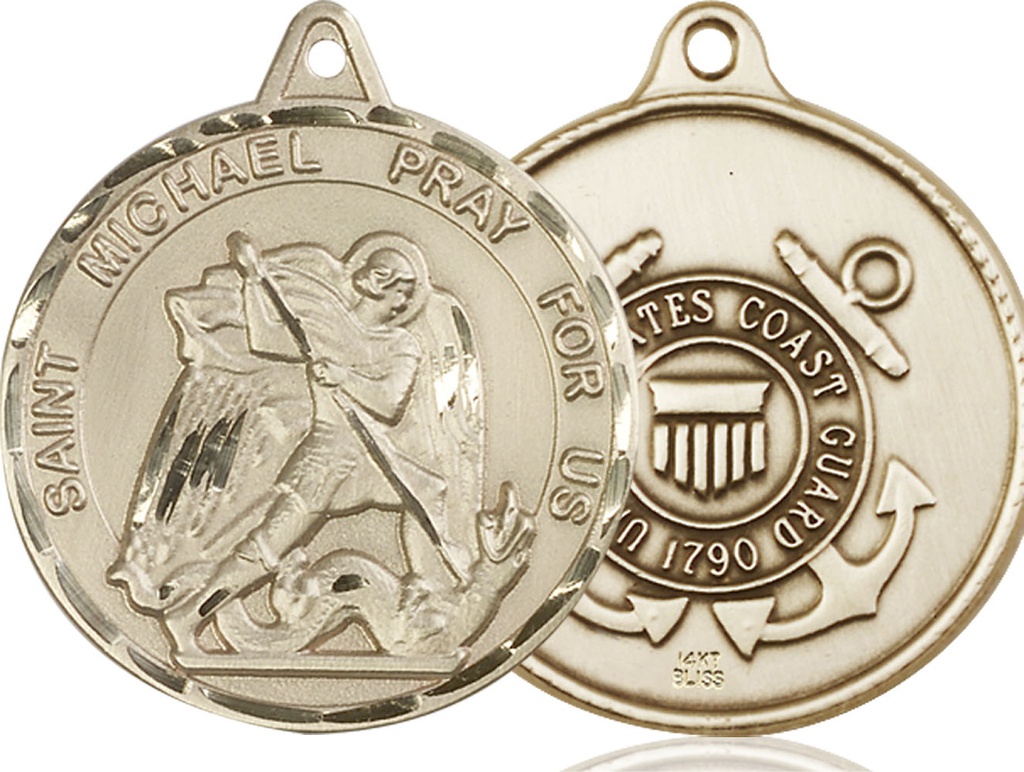 14kt Gold Saint Michael Coast Guard Medal