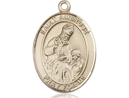 14kt Gold Filled Saint Ambrose Medal
