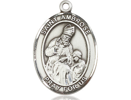 Sterling Silver Saint Ambrose Medal