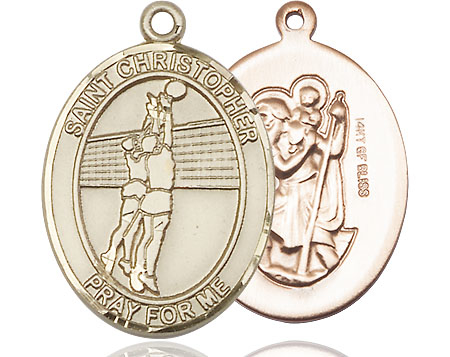 14kt Gold Filled Saint Christopher Volleyball Medal