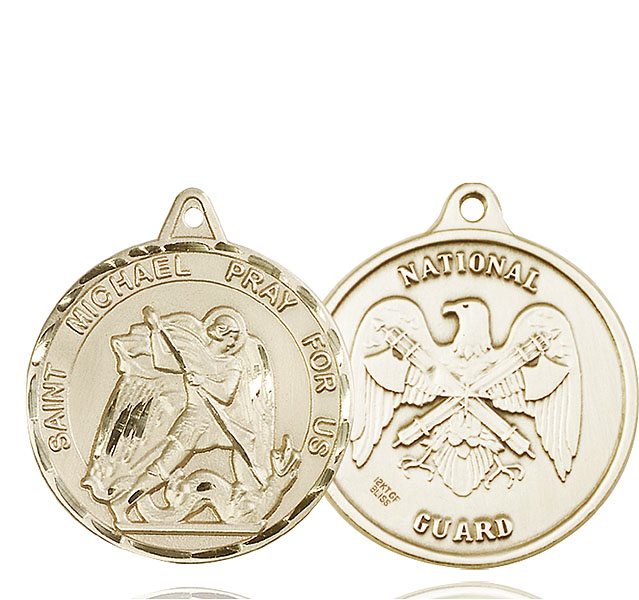 14kt Gold Saint Michael National Guard Medal