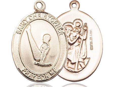 14kt Gold Filled Saint Christopher Gymnastics Medal