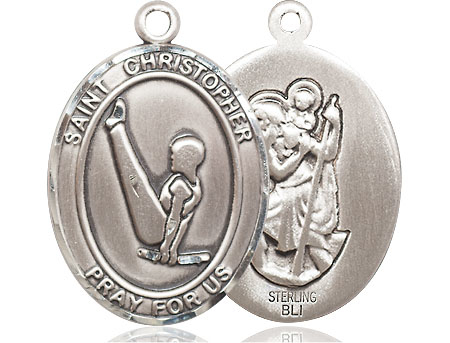 Sterling Silver Saint Christopher Gymnastics Medal