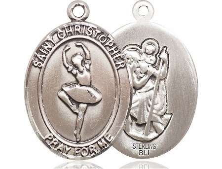 Sterling Silver Saint Christopher Dance Medal