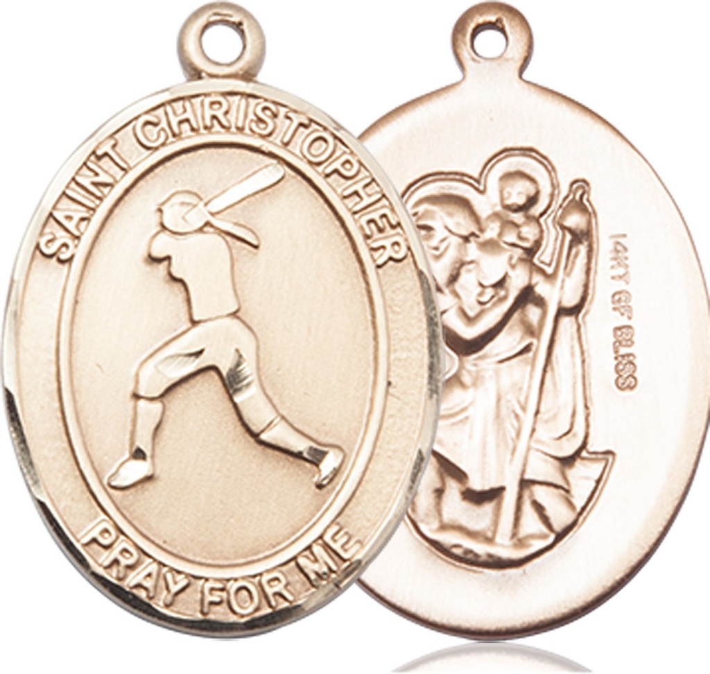 14kt Gold Filled Saint Christopher Softball Medal