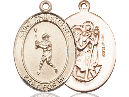 14kt Gold Filled Saint Christopher Baseball Medal