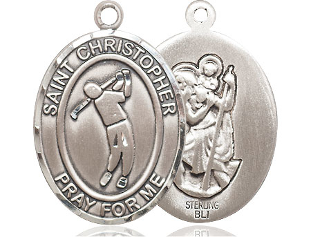 Sterling Silver Saint Christopher Golf Medal