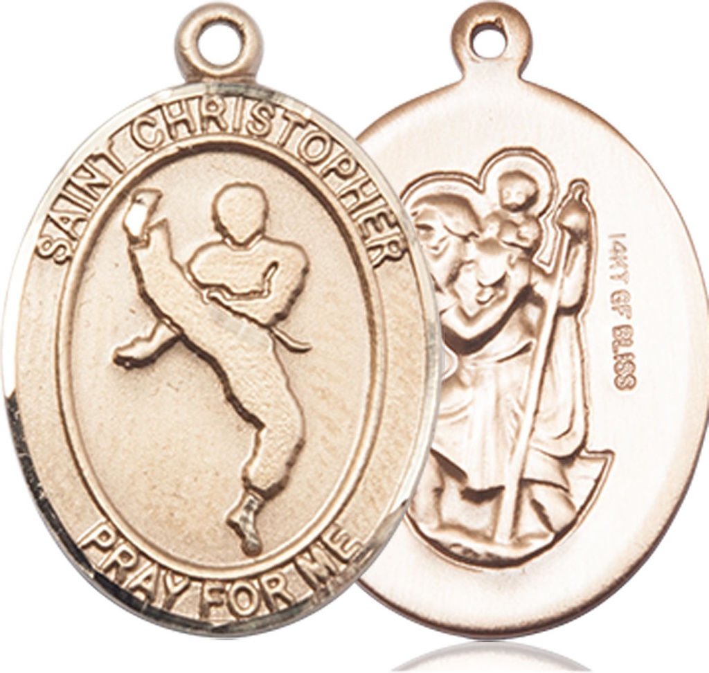 14kt Gold Filled Saint Christopher Martial Arts Medal