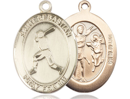 14kt Gold Filled Saint Sebastian Baseball Medal