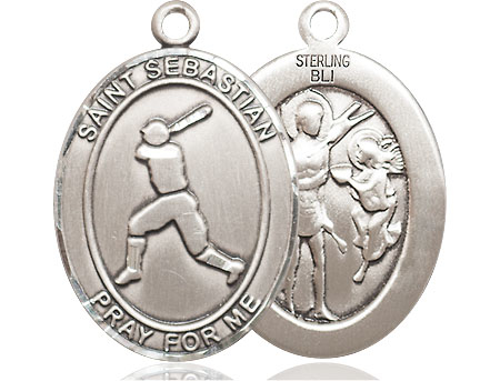 Sterling Silver Saint Sebastian Baseball Medal