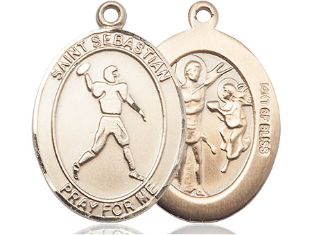 14kt Gold Filled Saint Sebastian Football Medal