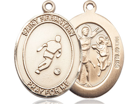 14kt Gold Filled Saint Sebastian Soccer Medal