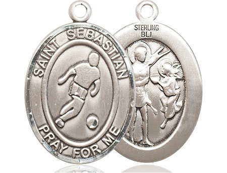 Sterling Silver Saint Sebastian Soccer Medal