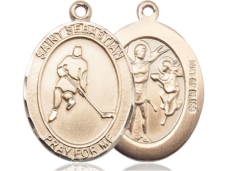 14kt Gold Filled Saint Sebastian Ice Hockey Medal