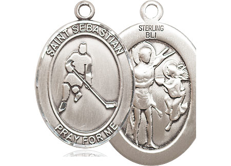 Sterling Silver Saint Sebastian Ice Hockey Medal