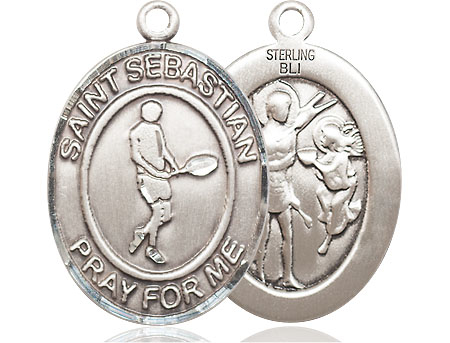 Sterling Silver Saint Sebastian Tennis Medal