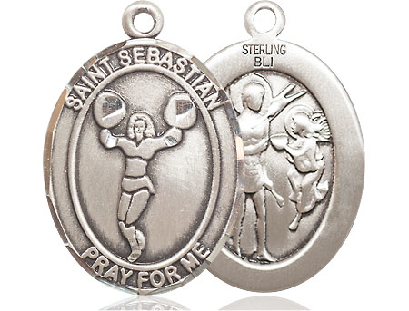 Sterling Silver Saint Sebastian Cheerleading Medal