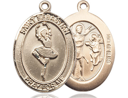 14kt Gold Filled Saint Sebastian Dance Medal