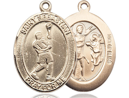 14kt Gold Filled Saint Sebastian Lacrosse Medal