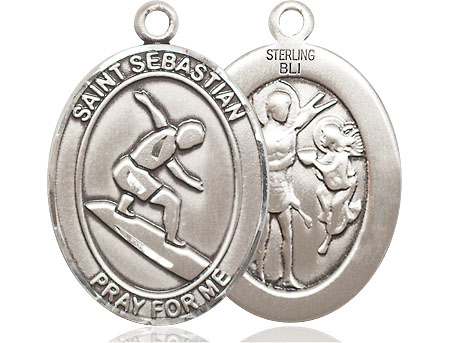 Sterling Silver Saint Sebastian Surfing Medal