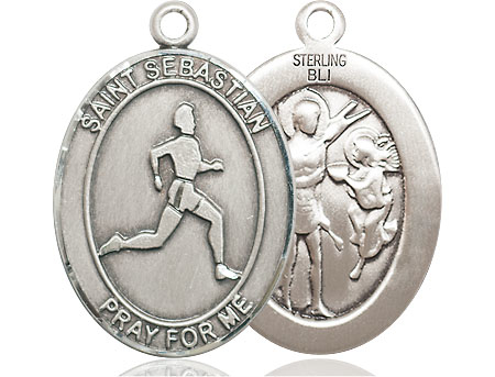 Sterling Silver Saint Sebastian Track and Field Medal