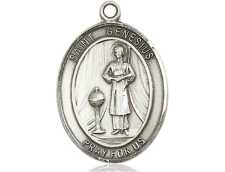 Sterling Silver Saint Genesius of Rome Medal