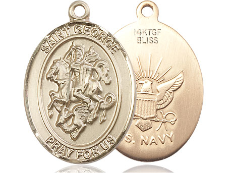 14kt Gold Filled Saint George Navy Medal