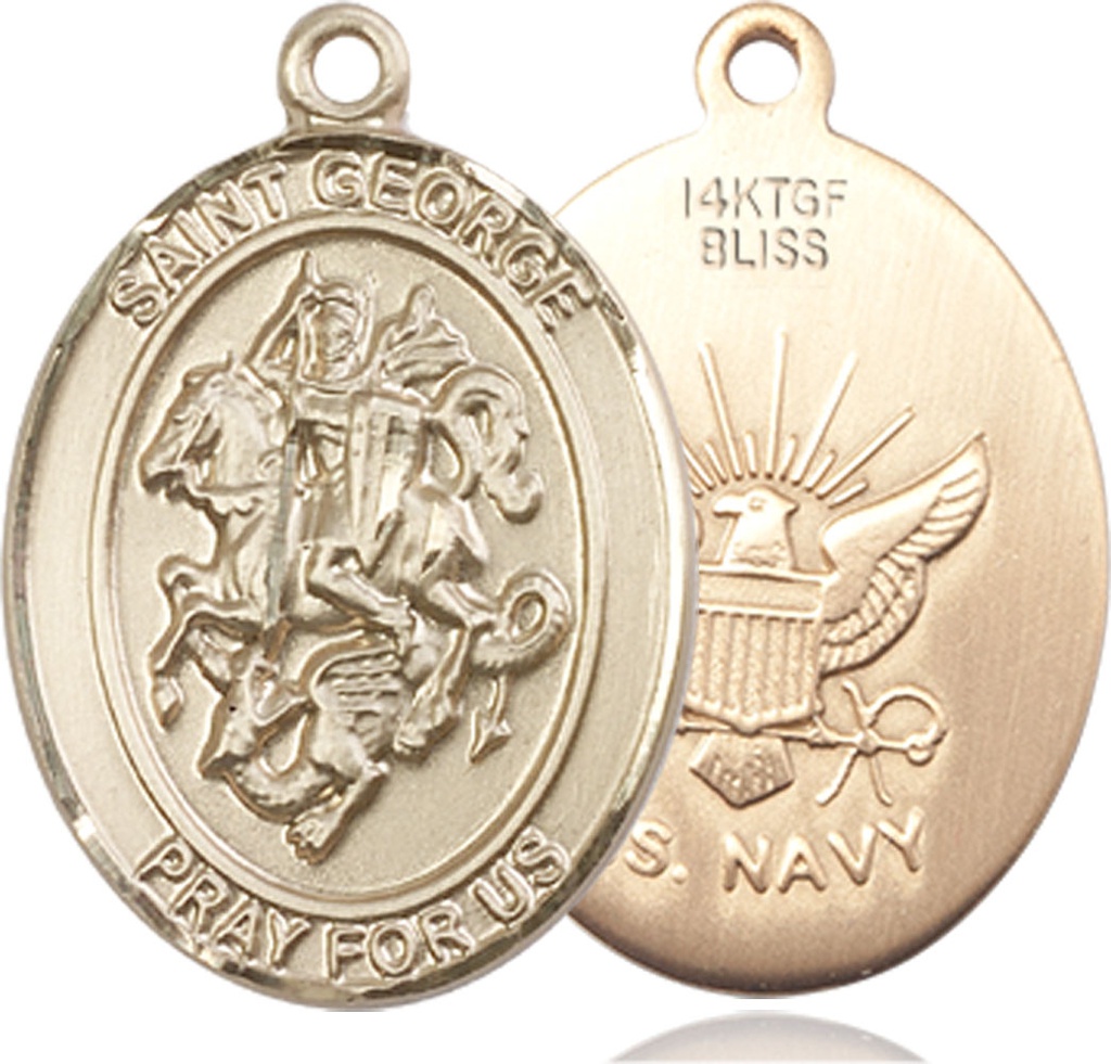 14kt Gold Filled Saint George Navy Medal