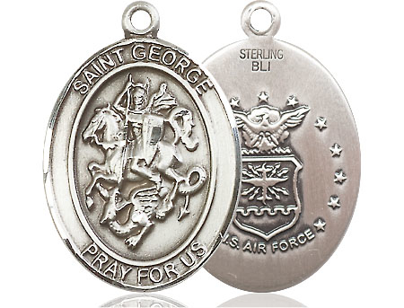 Sterling Silver Saint George Air Force Medal