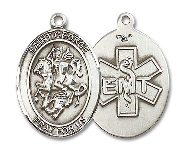 Sterling Silver Saint George EMT Medal