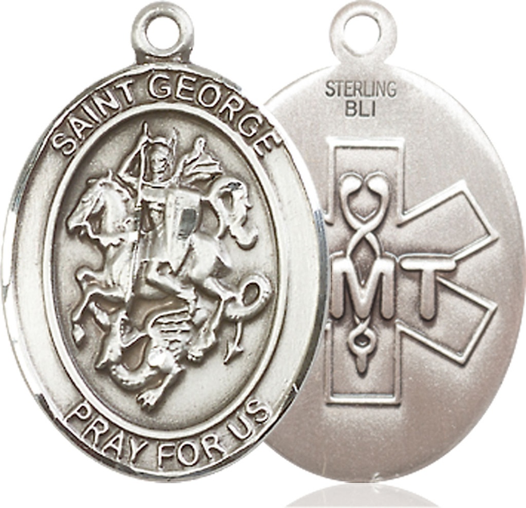 Sterling Silver Saint George EMT Medal