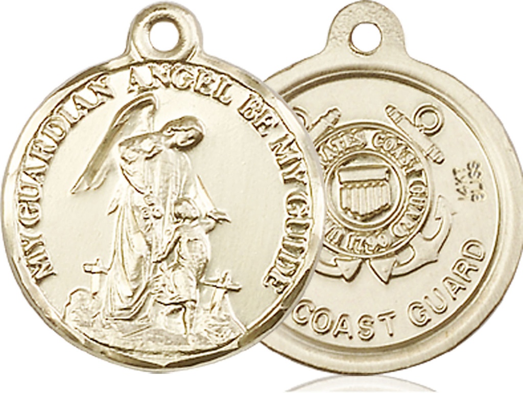 14kt Gold Guardian Angel Coast Guard Medal