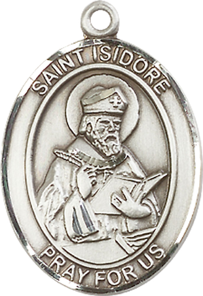 Sterling Silver Saint Isidore of Seville Medal
