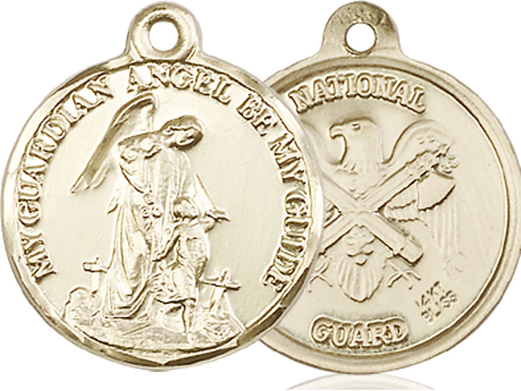 14kt Gold Guardain Angel National Guard Medal