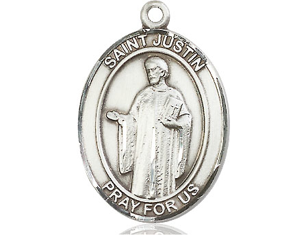 Sterling Silver Saint Justin Medal