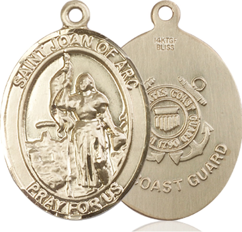 14kt Gold Filled Saint Joan of Arc  Coast Guard Medal