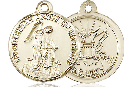 14kt Gold Guardian Angel Navy Medal